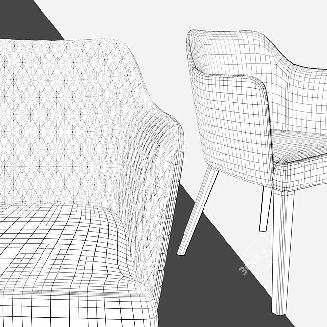 Bradley Seat Chair: Stylish and Comfortable 3D model image 3