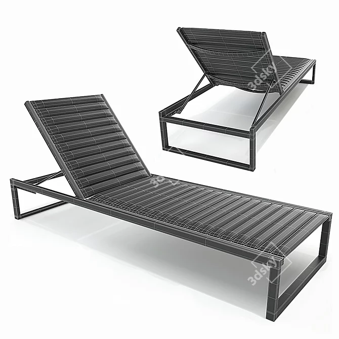 Eos Aluminum Sun Lounger: Stylish & Weatherproof 3D model image 2