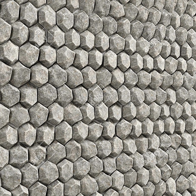 Hexagon Stone Wall Crag 3D model image 1