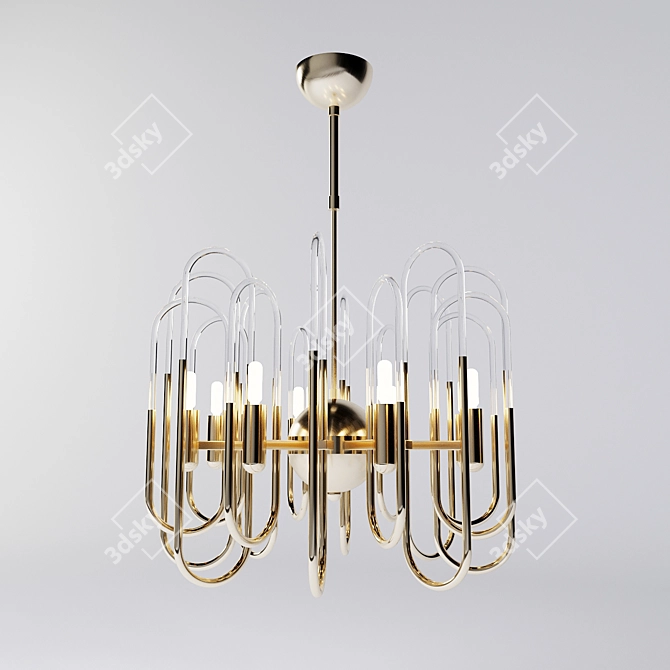 Elegant Gaetano Sciolari Brass Pendant 3D model image 1