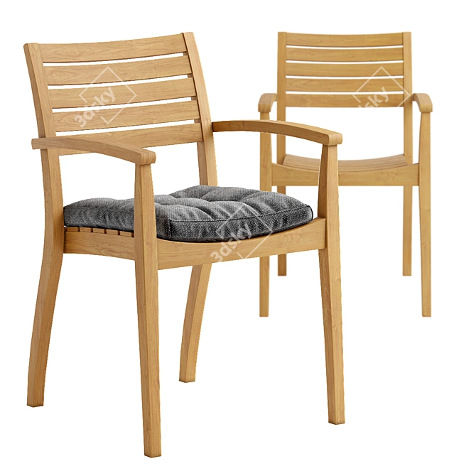 Sleek Scandinavian Bellair Chair 3D model image 1