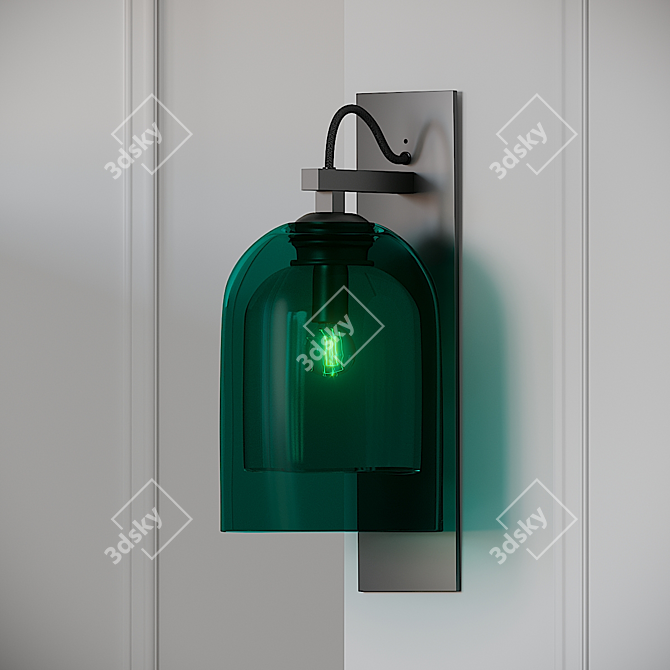 Emerald Brass Wall Sconce 3D model image 2