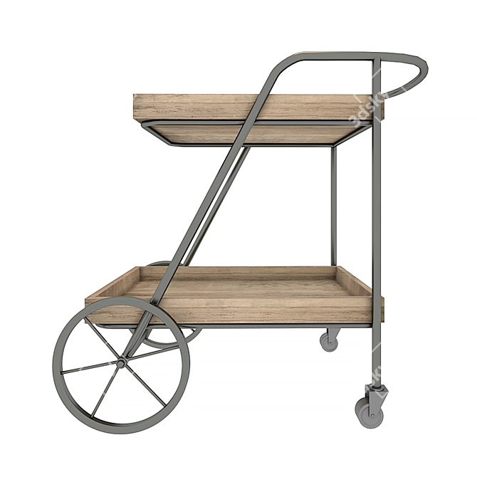 Portable Console Table with Wheels 3D model image 2