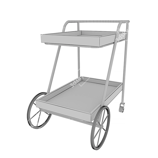 Portable Console Table with Wheels 3D model image 3