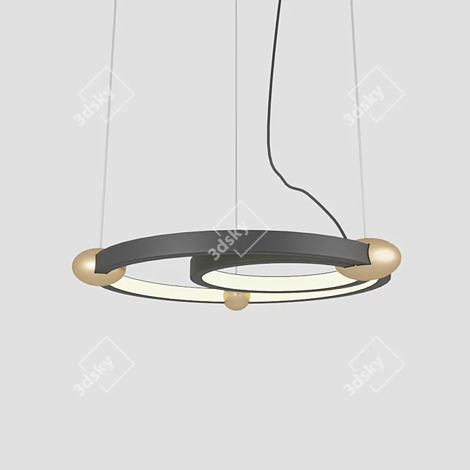 Modern Planetary Ring Pendant Light 3D model image 1