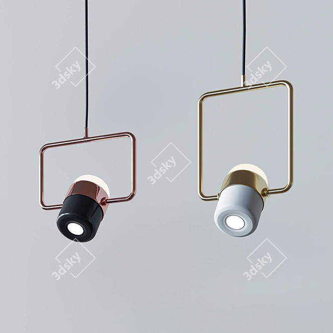 Modern Metal Pendant Lamp 3D model image 3