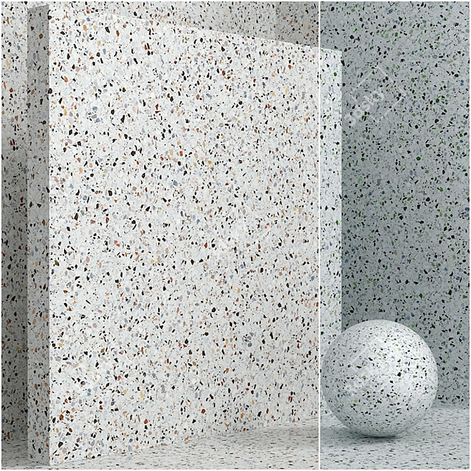 Seamless Terrazzo Quartzite Set 108 3D model image 2