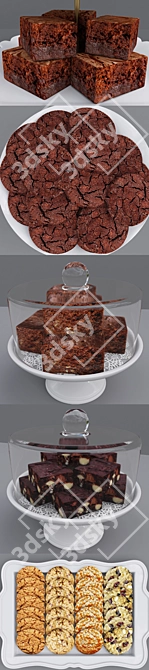 Sweet Treats Delight: Assorted Cookie Bars & Delectable Brownies 3D model image 5