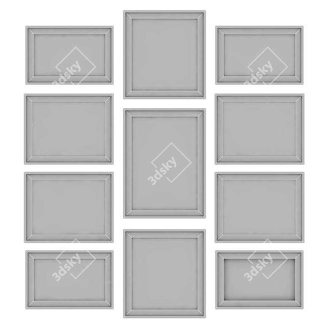 FotoFrame Set 21: Stylish Wall Decor 3D model image 3