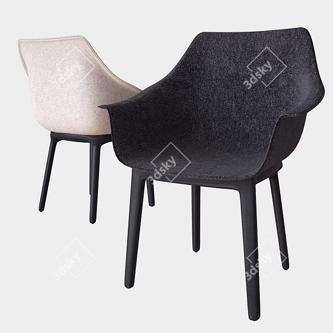 Elegant Draped Chair 3D model image 1