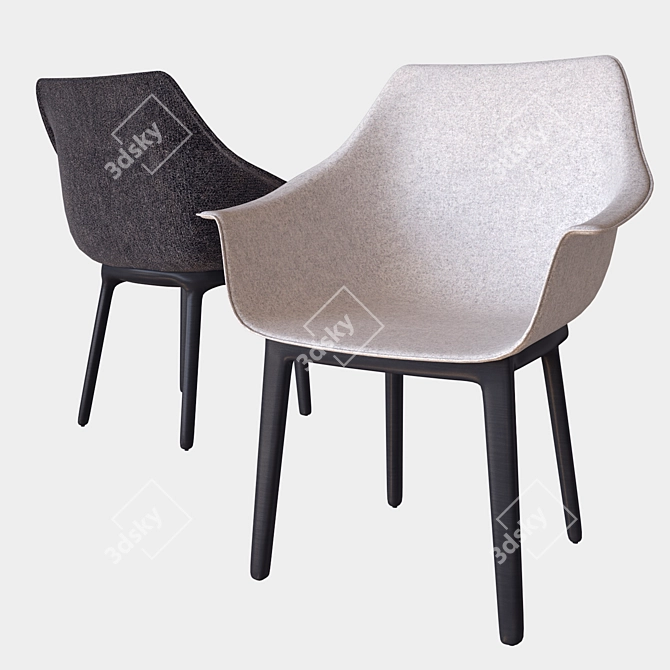 Elegant Draped Chair 3D model image 2