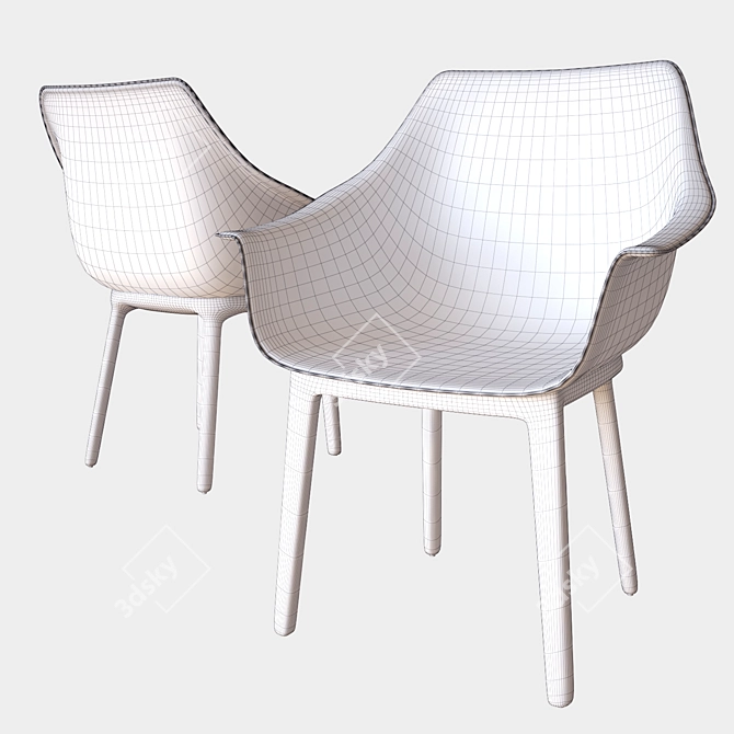 Elegant Draped Chair 3D model image 3