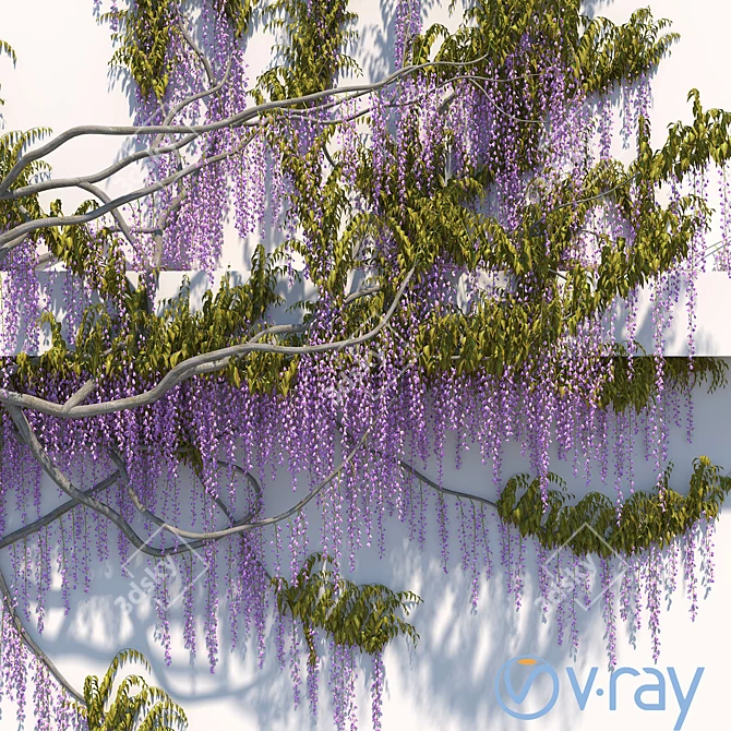 Wisteria - Beautiful Geometric Foliage 3D model image 2