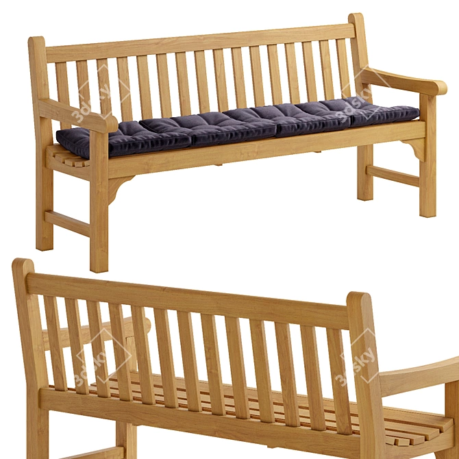 Scandinavian Style Skagerak England Bench 3D model image 1