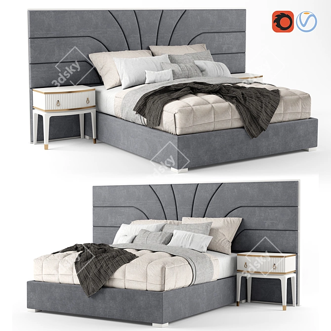 Fratelli Barri RIMINI Bed Set 3D model image 1