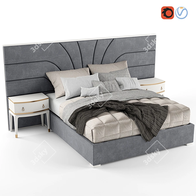 Fratelli Barri RIMINI Bed Set 3D model image 2