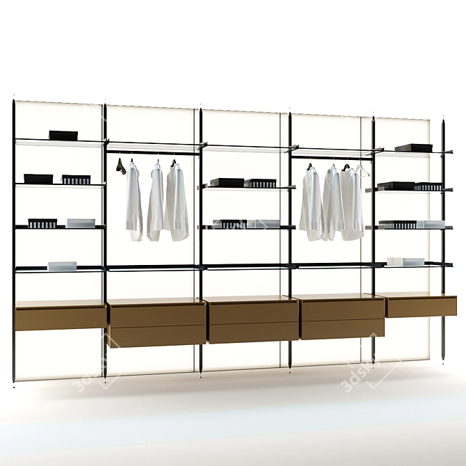 Modular Clothing Room Organizer 3D model image 3