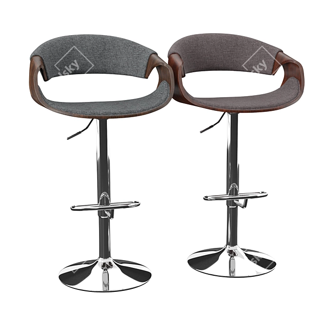 Modern Swivel Bar Stool 3D model image 2