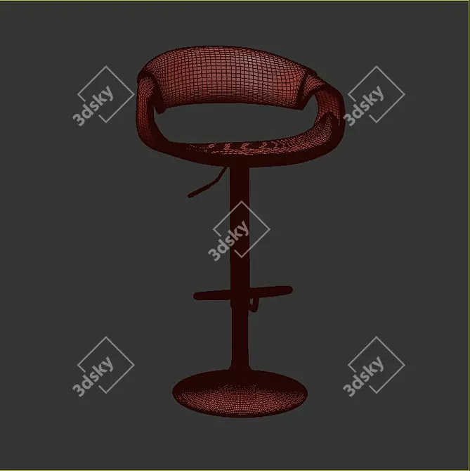 Modern Swivel Bar Stool 3D model image 3