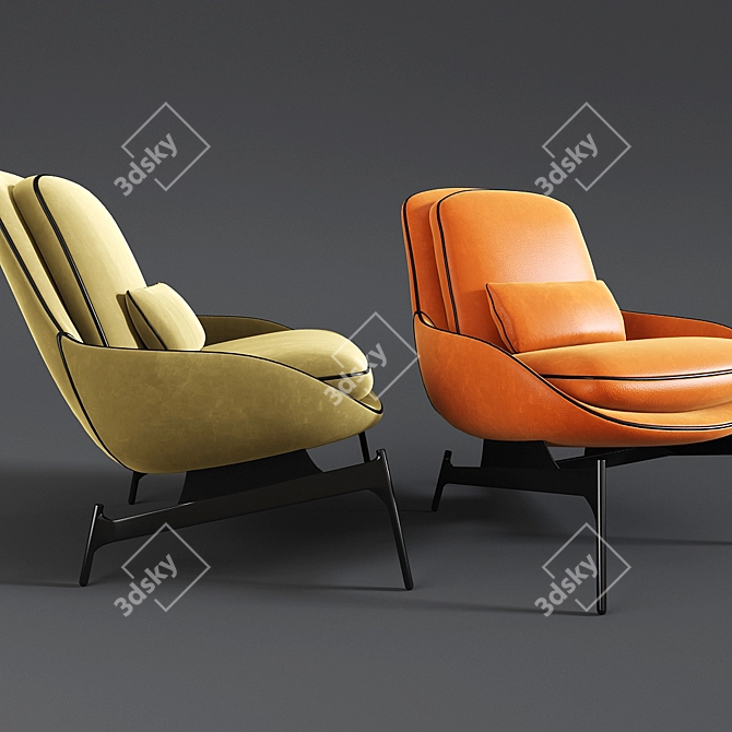 Modern Field Lounge Chair 3D model image 2