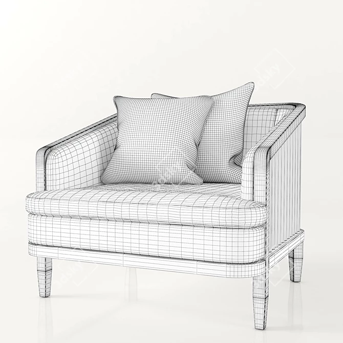 Elegant Molverno Arm Chair 3D model image 2