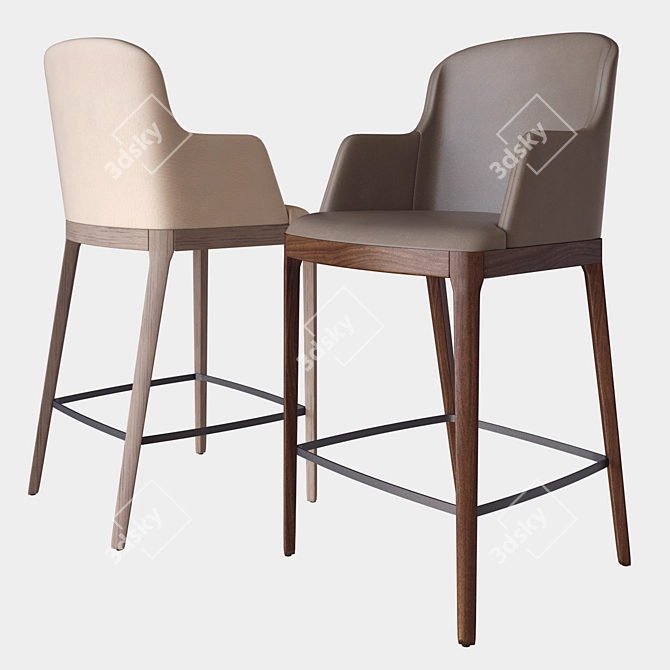 Modern Magda Stool: Sleek Italian Design 3D model image 2