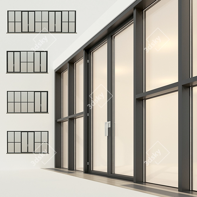 Panoramic Glazing: Modern and Versatile Design 3D model image 1