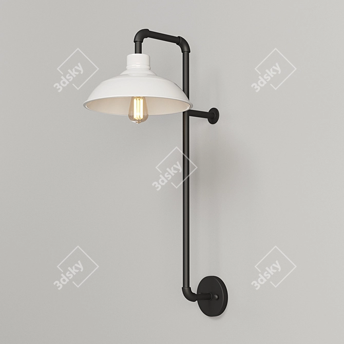 Rustic Pipe Wall Sconce 3D model image 2
