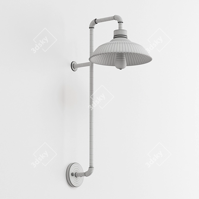 Rustic Pipe Wall Sconce 3D model image 3