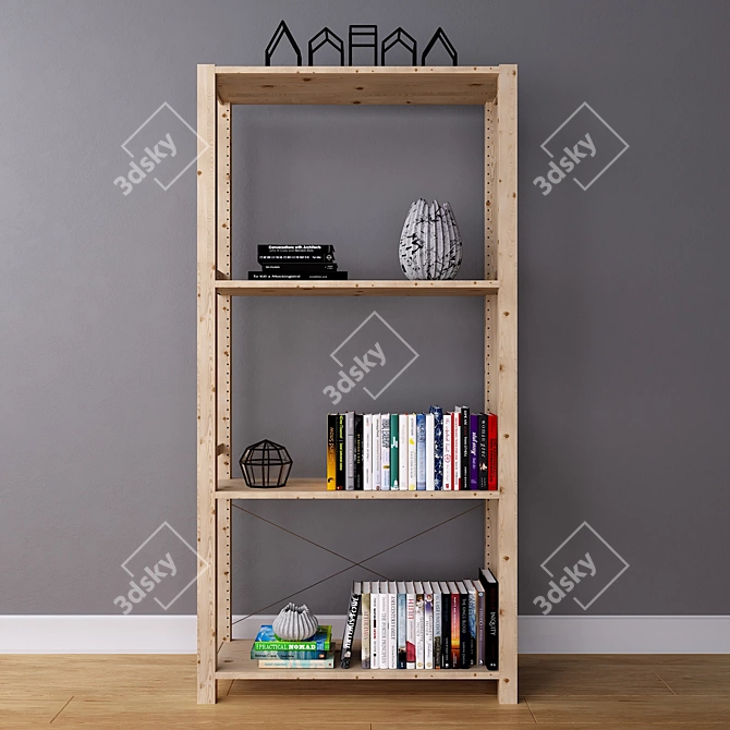 Versatile IVAR IKEA Shelves 3D model image 1