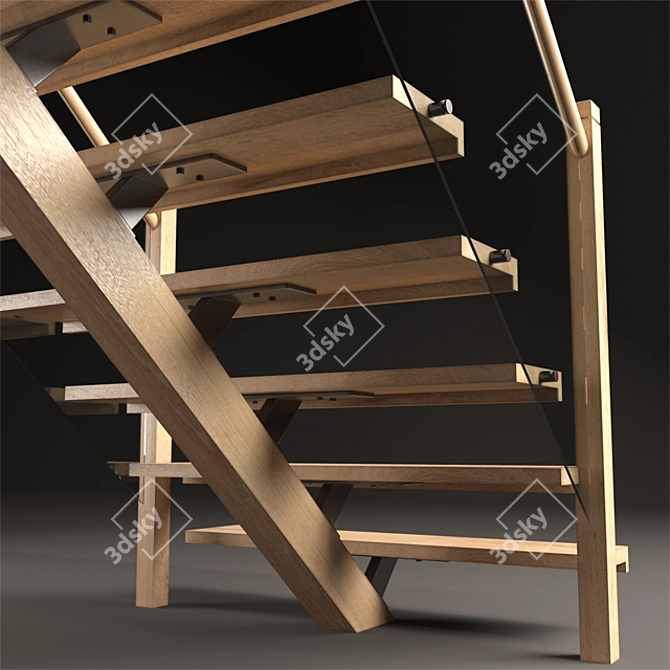 Modern Staircase Design 3D model image 2