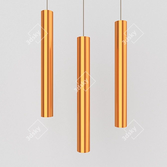 Elegant Tube Pendant Lamp 3D model image 1