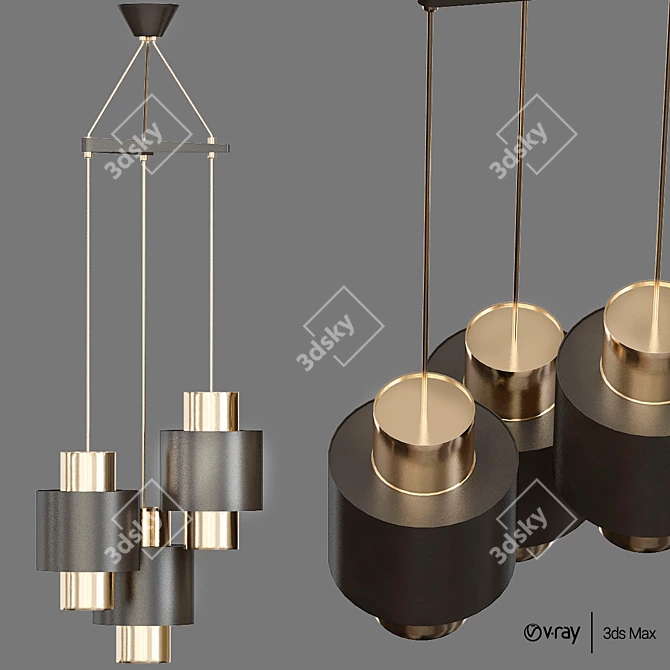 Elegant Jonas Chandelier 3D model image 1