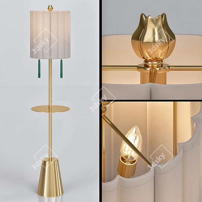 Modern Dorette Floor Lamp 3D model image 1