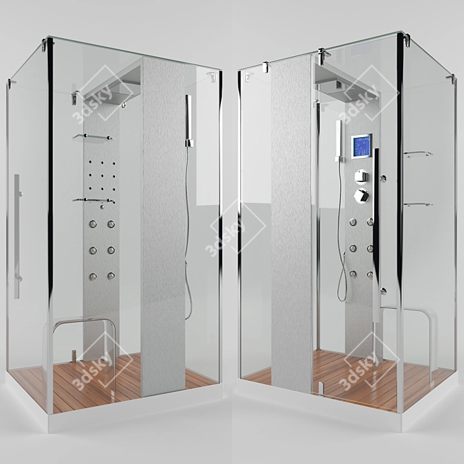 Luxury Shower Cabin with Hydro-Massage 3D model image 1