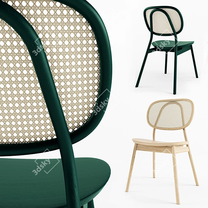 Classic Cane Chair: Timeless Elegance 3D model image 1