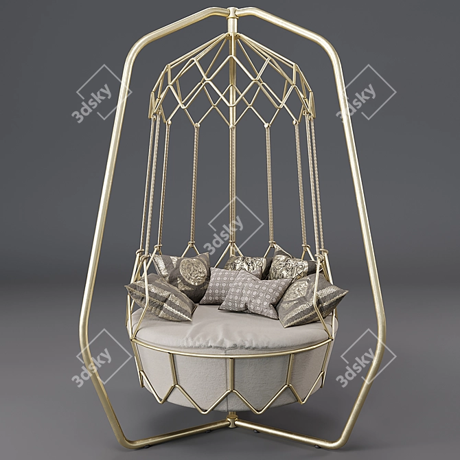 Roberti Rattan Outdoor Swing Bed 3D model image 1