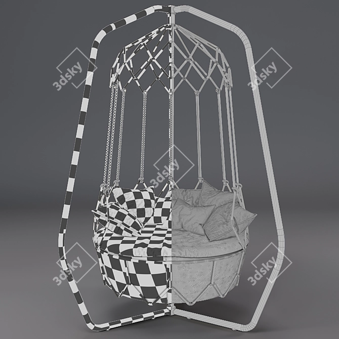 Roberti Rattan Outdoor Swing Bed 3D model image 3