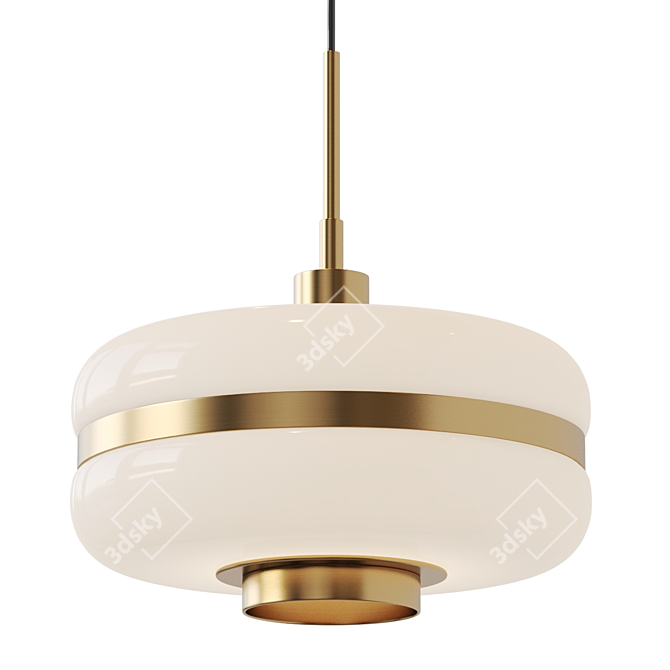 Sleek Glass Pendant Lamp, Lampatron CLAS 3D model image 2