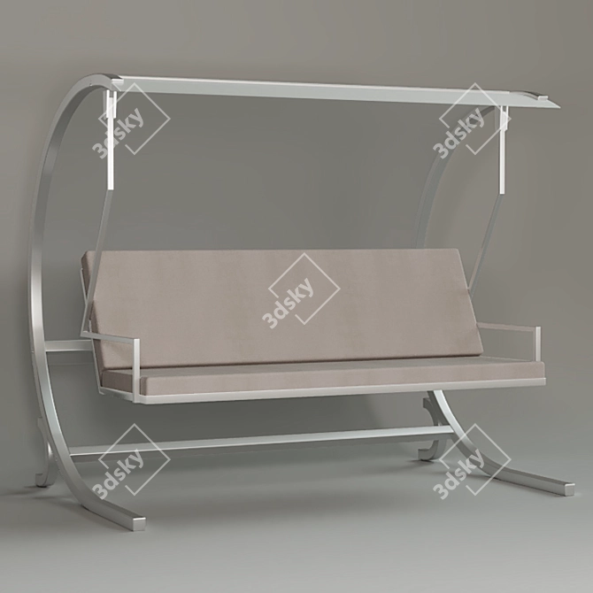 Title: Avantgarde Garden Swing: Modern Steel Frame and Textile Seat 3D model image 1