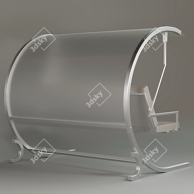 Title: Avantgarde Garden Swing: Modern Steel Frame and Textile Seat 3D model image 2