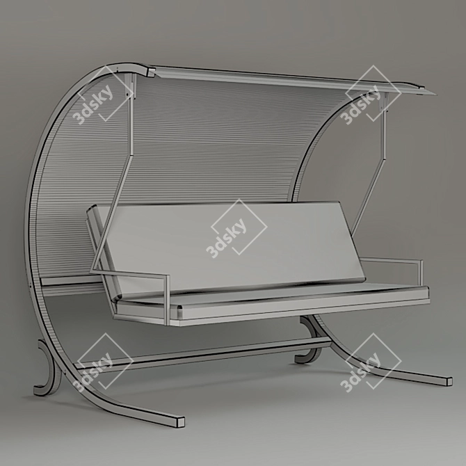 Title: Avantgarde Garden Swing: Modern Steel Frame and Textile Seat 3D model image 3