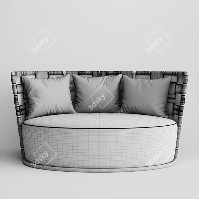 Modern Oval Woven Back Sofa 3D model image 3