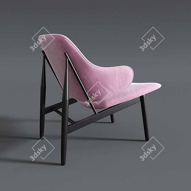 Sleek Larsen Lounge Chair 3D model image 2