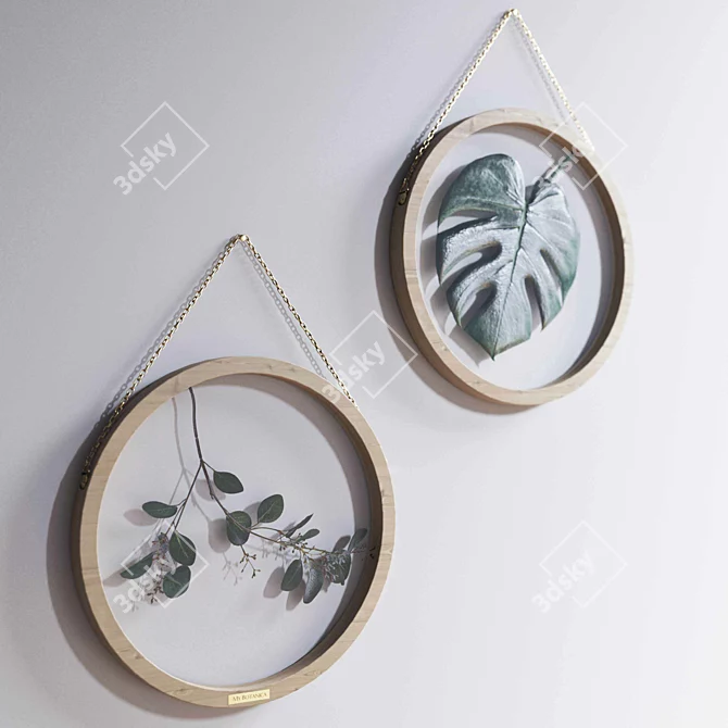 Botanica Circle Decor Frame 3D model image 2