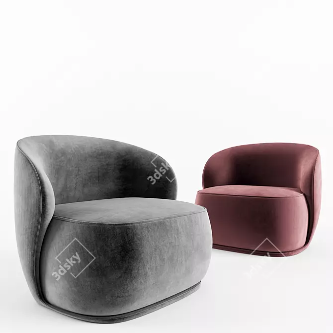 Modern Pipe Lounge Chair 3D model image 2