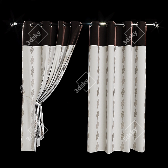 Modern Eyelet Curtain 3D model image 1