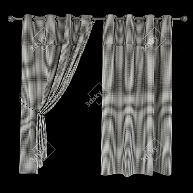 Modern Eyelet Curtain 3D model image 3