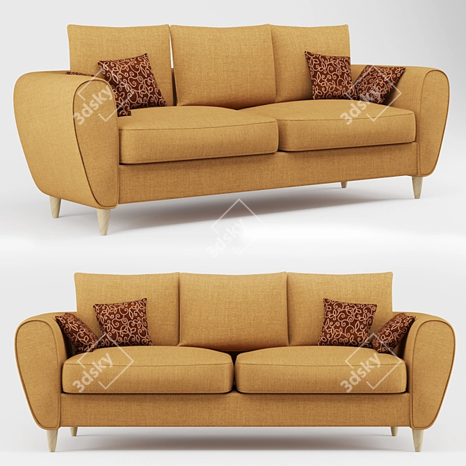 ComfortMax Sofa: Wide, Cozy, Stylish 3D model image 1