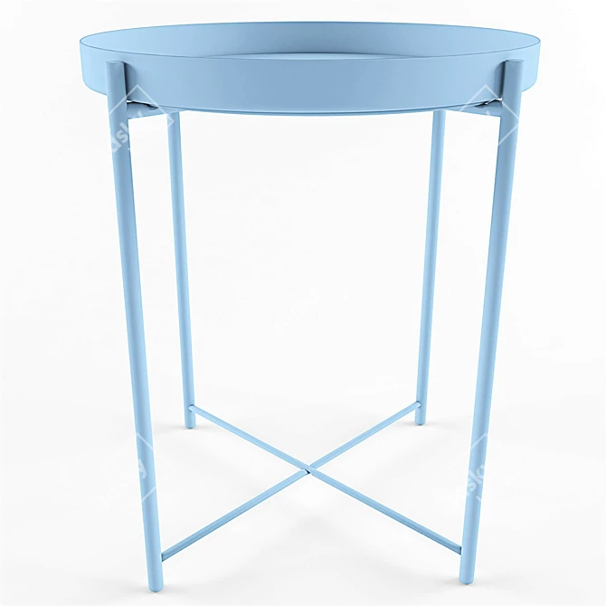 Versatile Steel Serving Table 3D model image 2